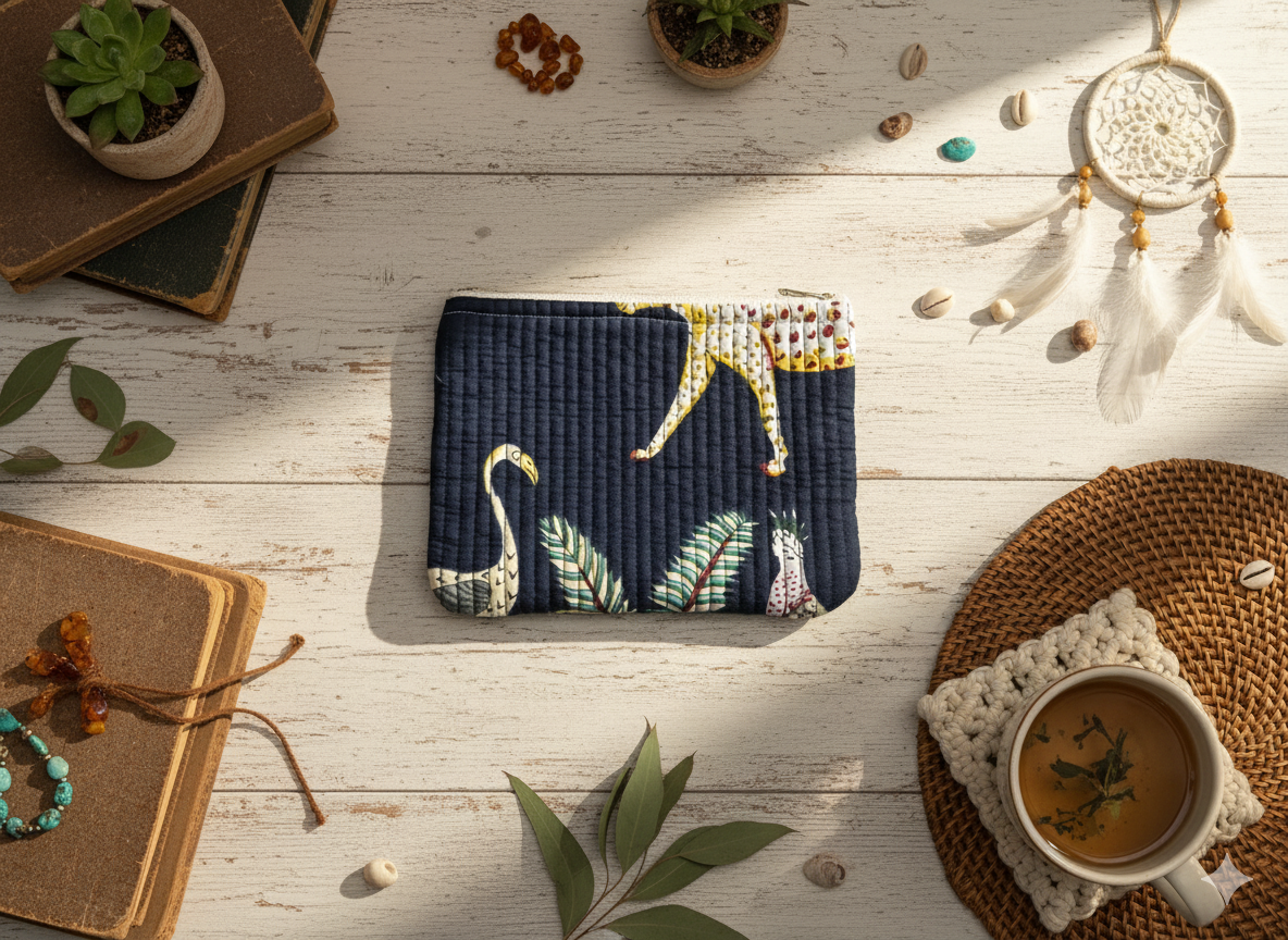 Puffy Pocket Quilted Handmade Pouch