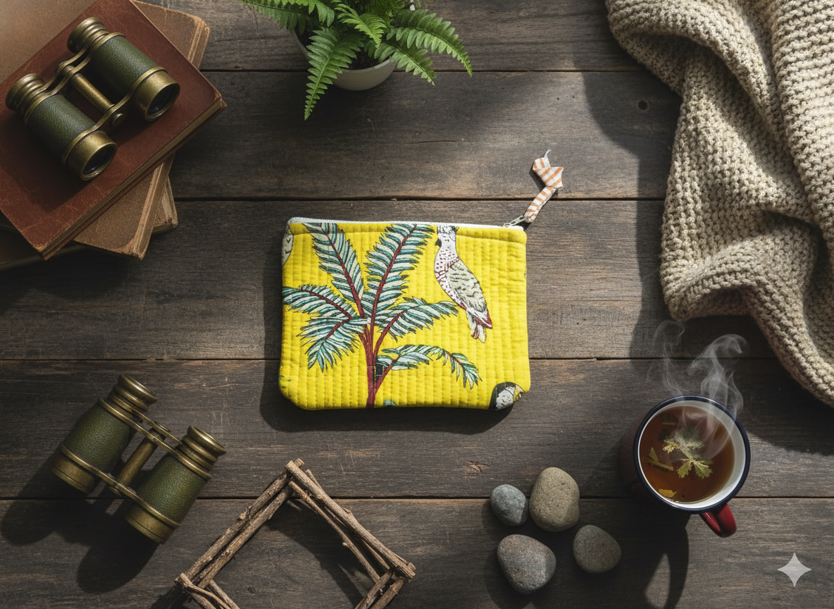 Puffy Pocket Quilted Handmade Pouch