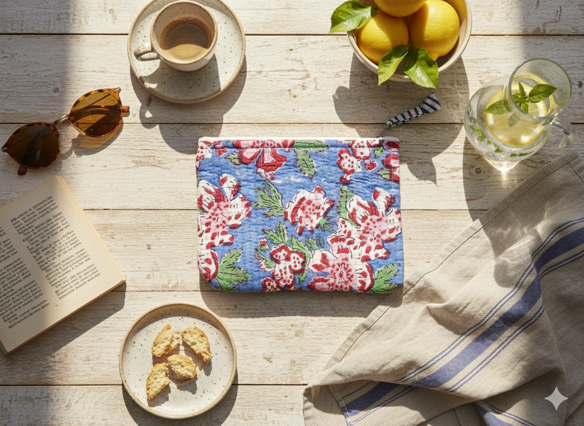 Puffy Pocket Quilted Handmade Pouch