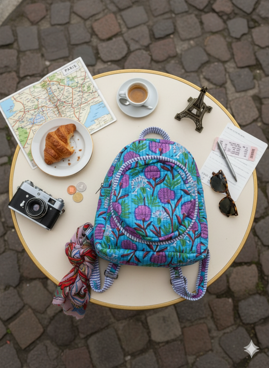 Turquoise Tango Mini Quilted Backpack