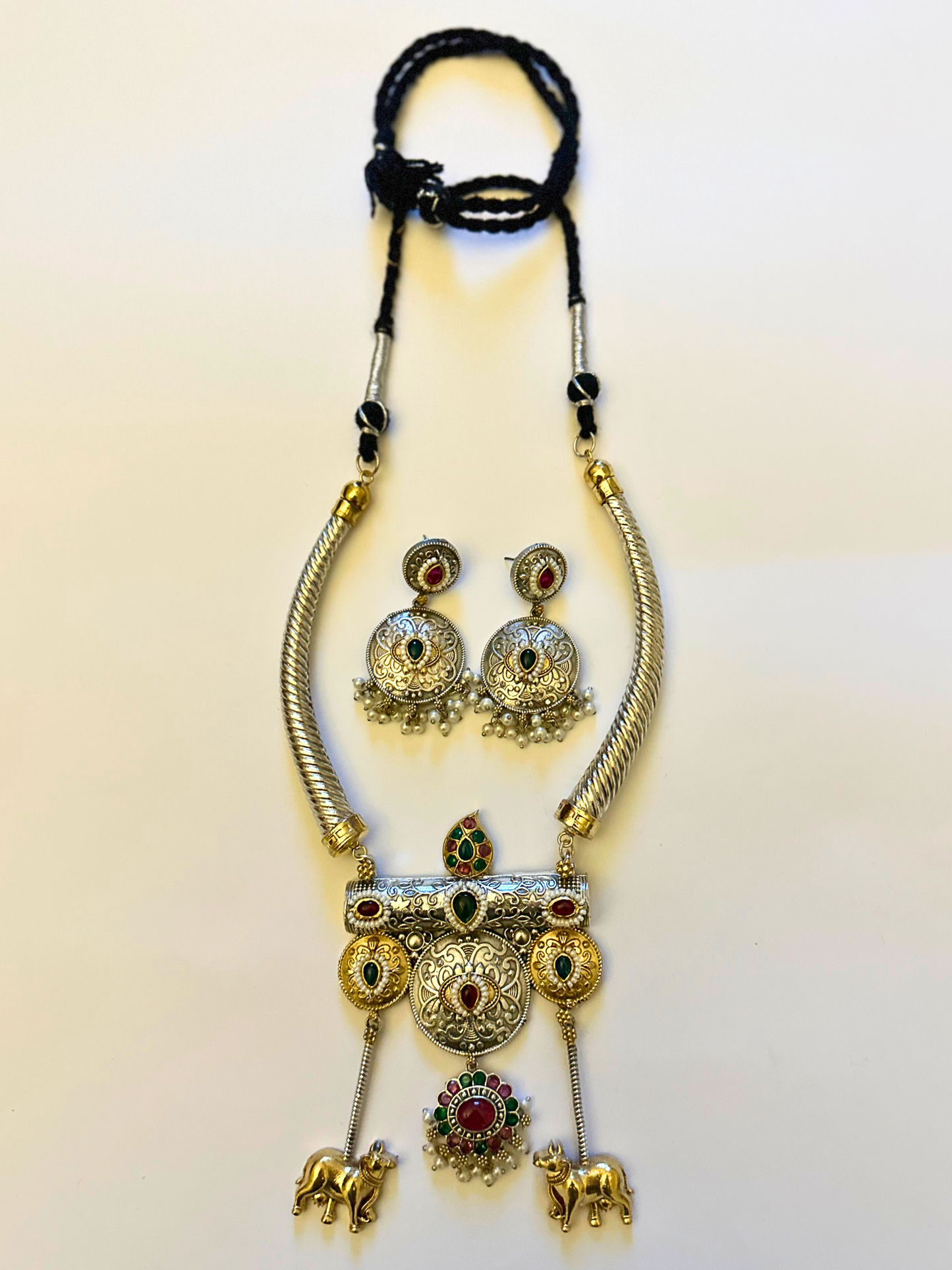 Mythra Statement Necklace Set with Earrings