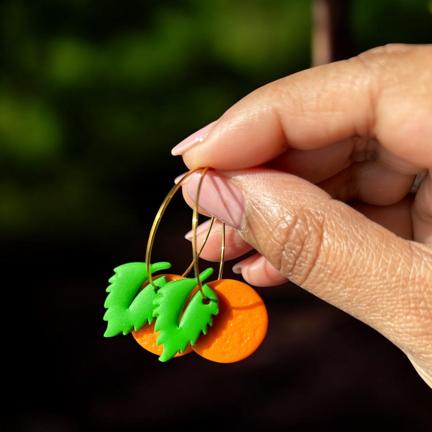 Handcrafted fruit-inspired hoop earrings perfect for casual wear