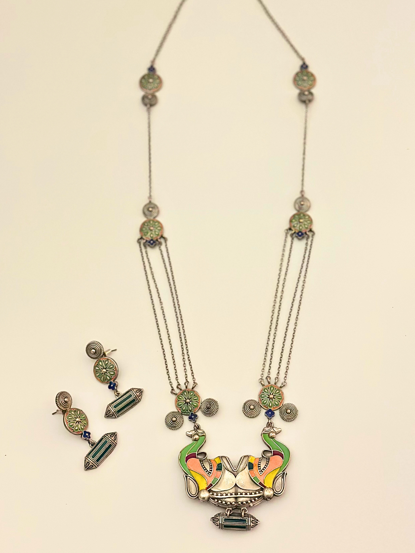 Tribal Tusker Statement Necklace Set with Earrings