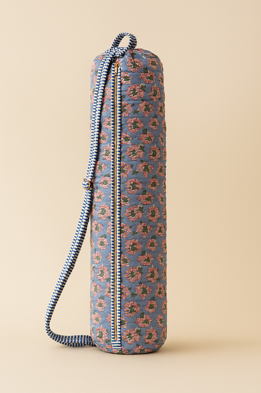 Pink Prairie Handmade Quilted Yoga Mat Cover