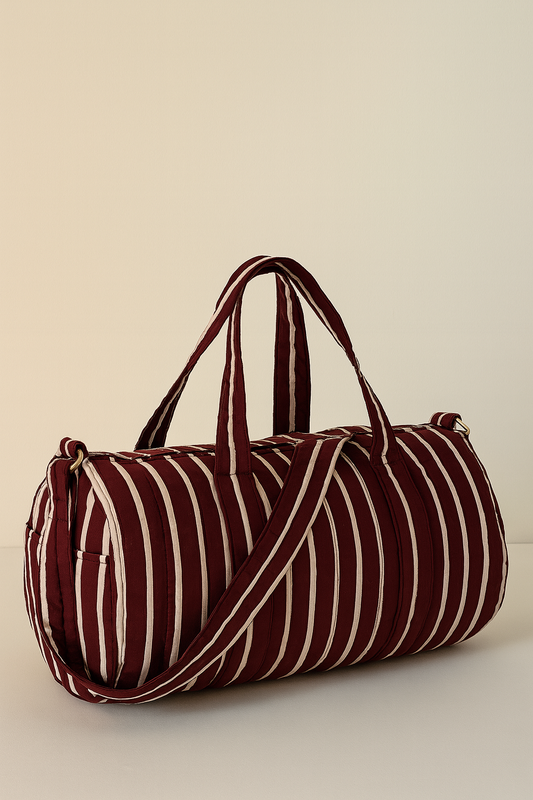 Stripes of Soho Handmade Duffle Handbag