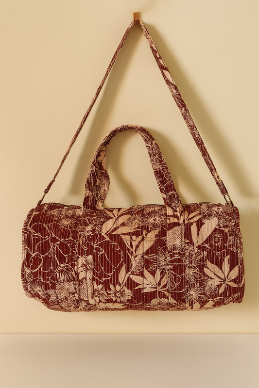 Scarlet Jungle Handmade Duffle Bag