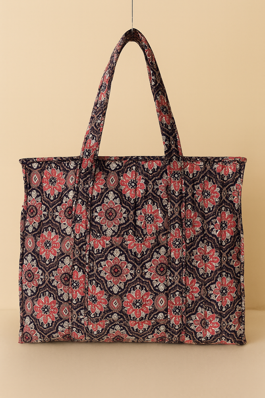 Mandala Handmade Zipper Shoulder Bag with Bottle Holder Pocket