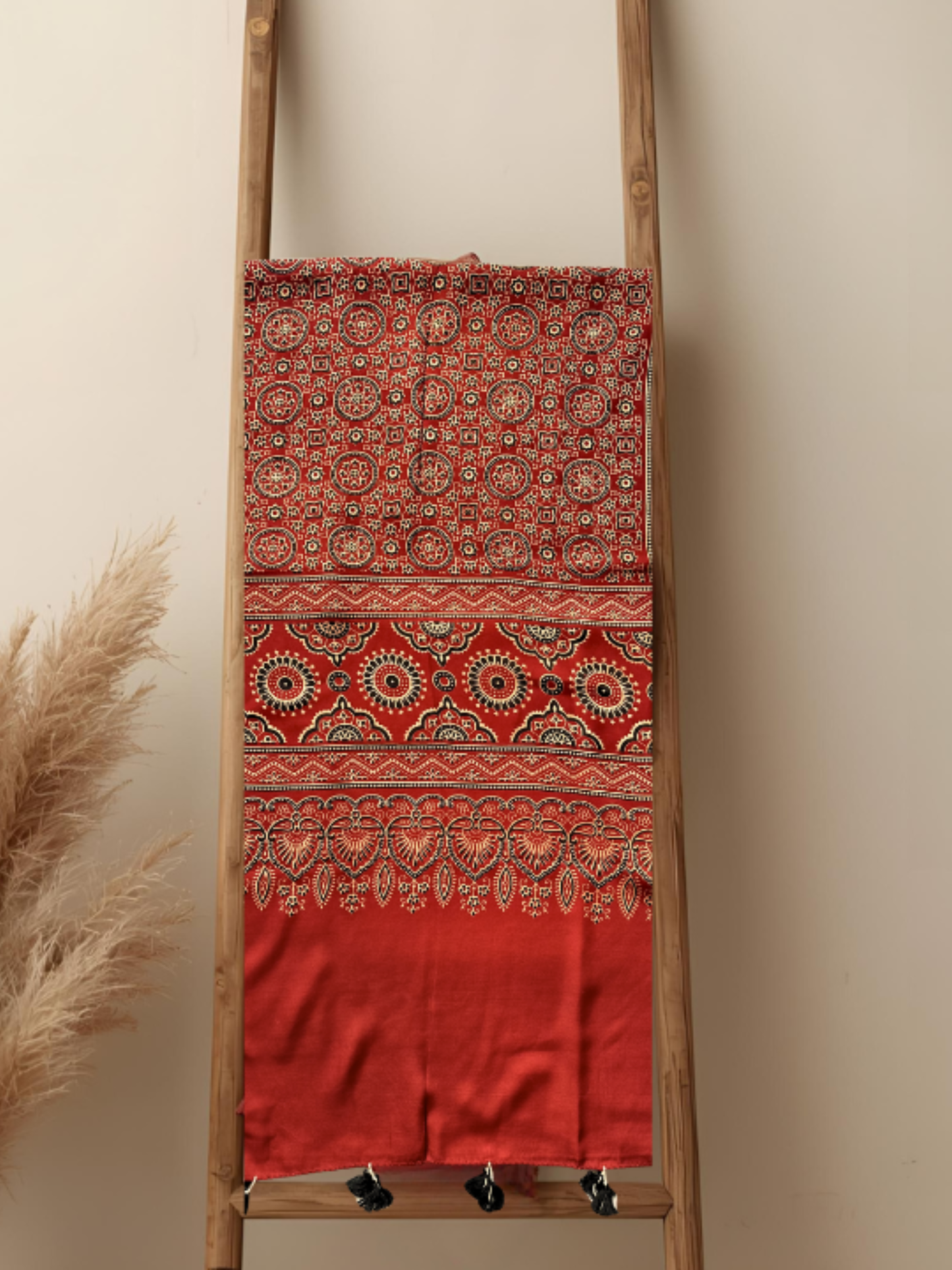 Ajrakh Modal Silk Stole/ Scarf