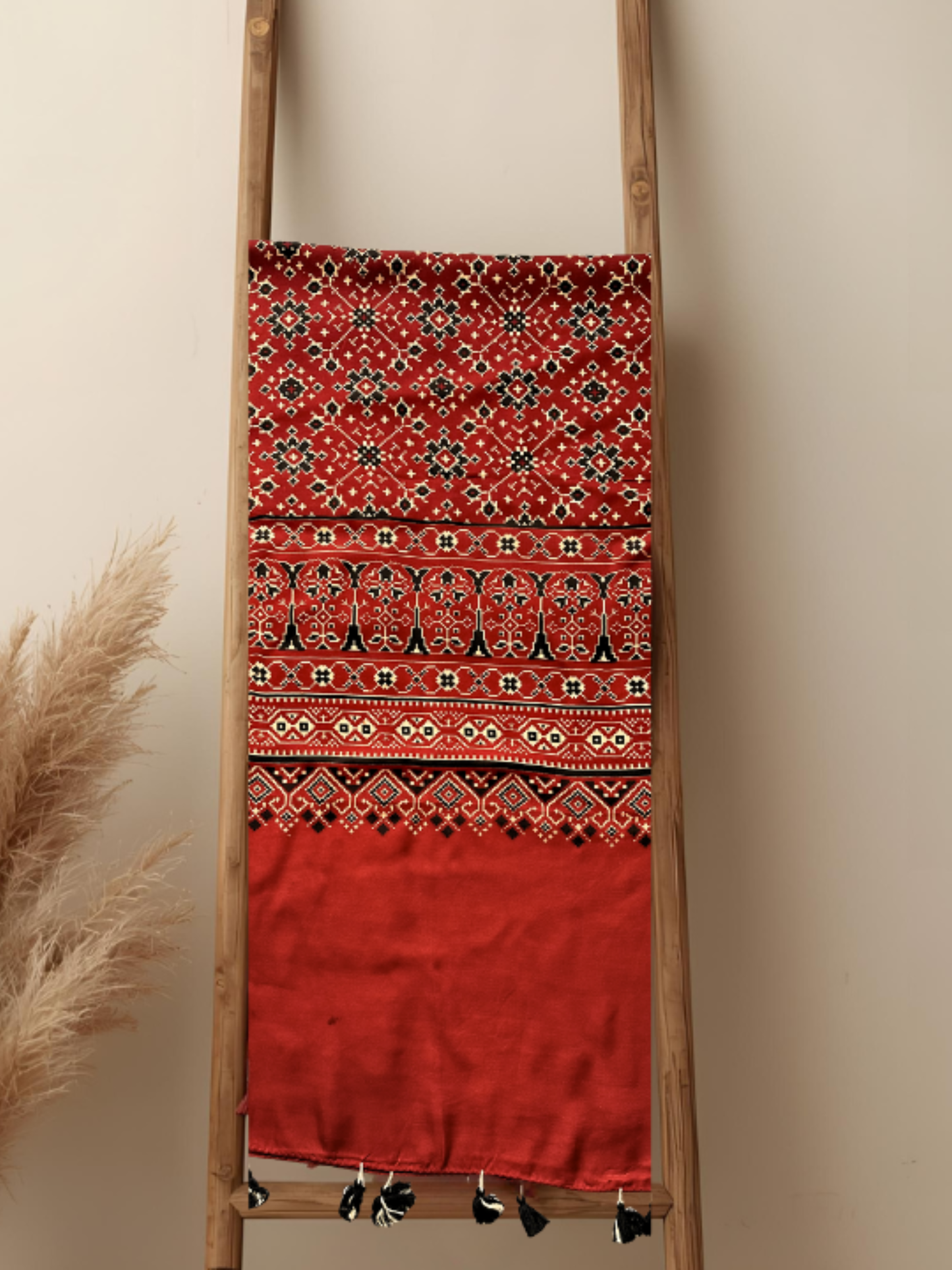 Ajrakh Modal Silk Stole/ Scarf