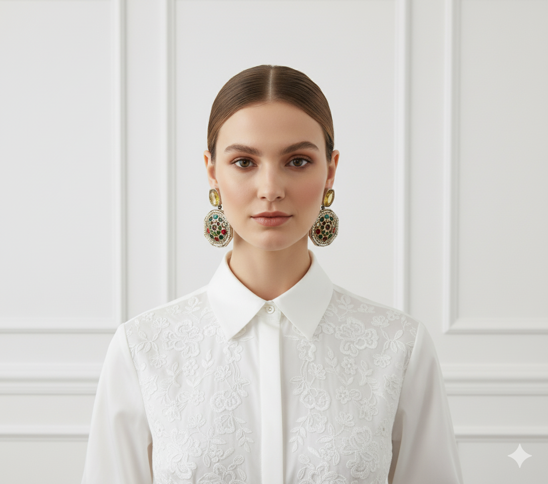 Avian Statement Necklace Set with Earrings