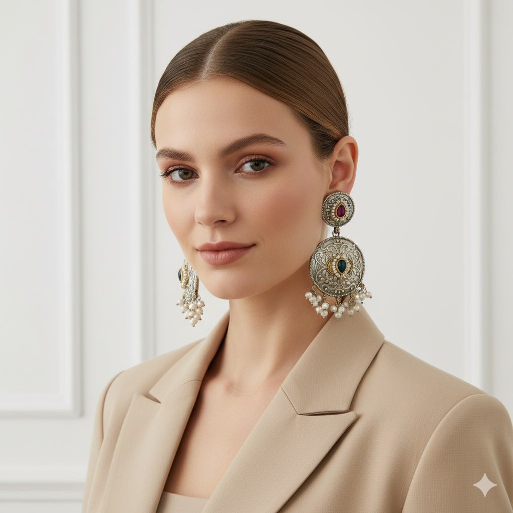 Mythra Statement Necklace Set with Earrings