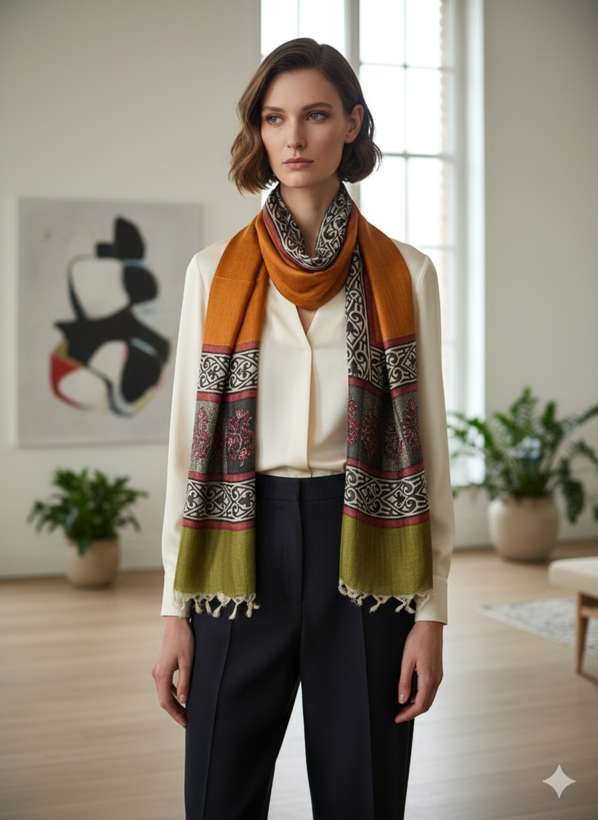 Fringe & Flora Banana Silk Stole