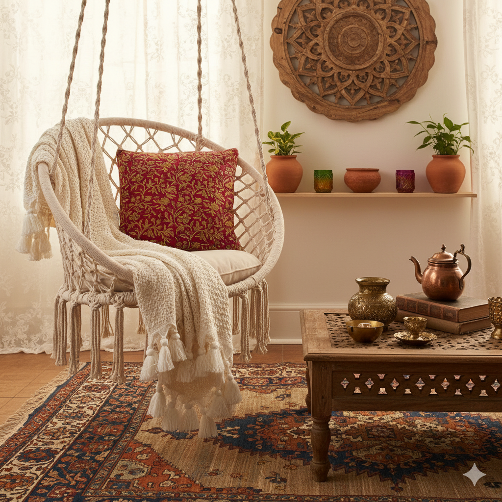 Bagh Floral Hand Block Print Cushion Cover