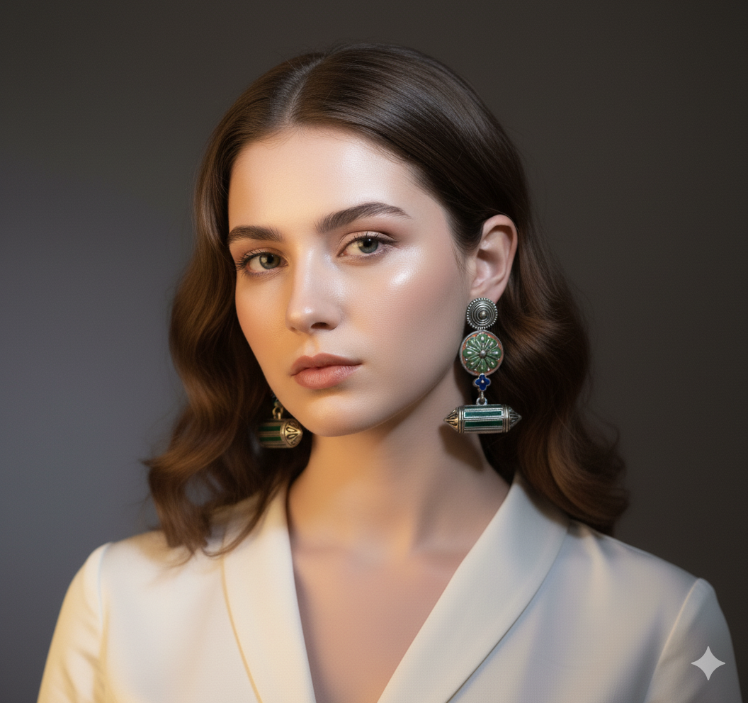 Tribal Tusker Statement Necklace Set with Earrings