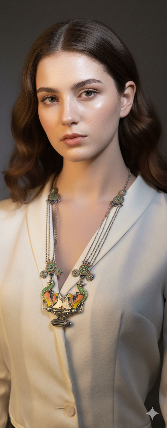 Tribal Tusker Statement Necklace Set with Earrings