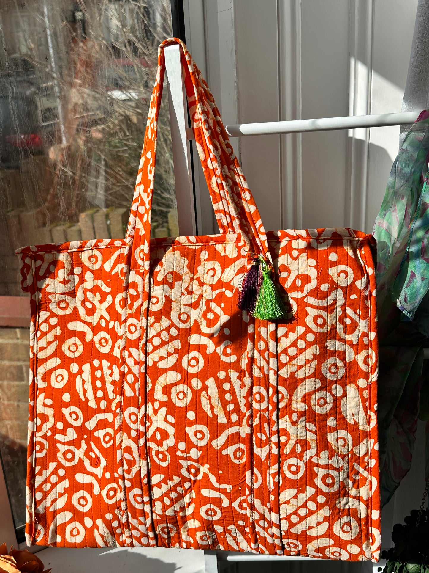Dusk and Doodle Handmade Zipper Shoulder Bag with Tassels