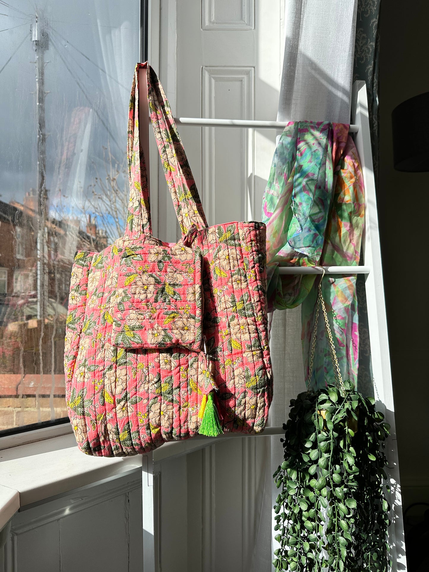 Blossom Bloom Handmade Tote Bag with a Mini Pouch