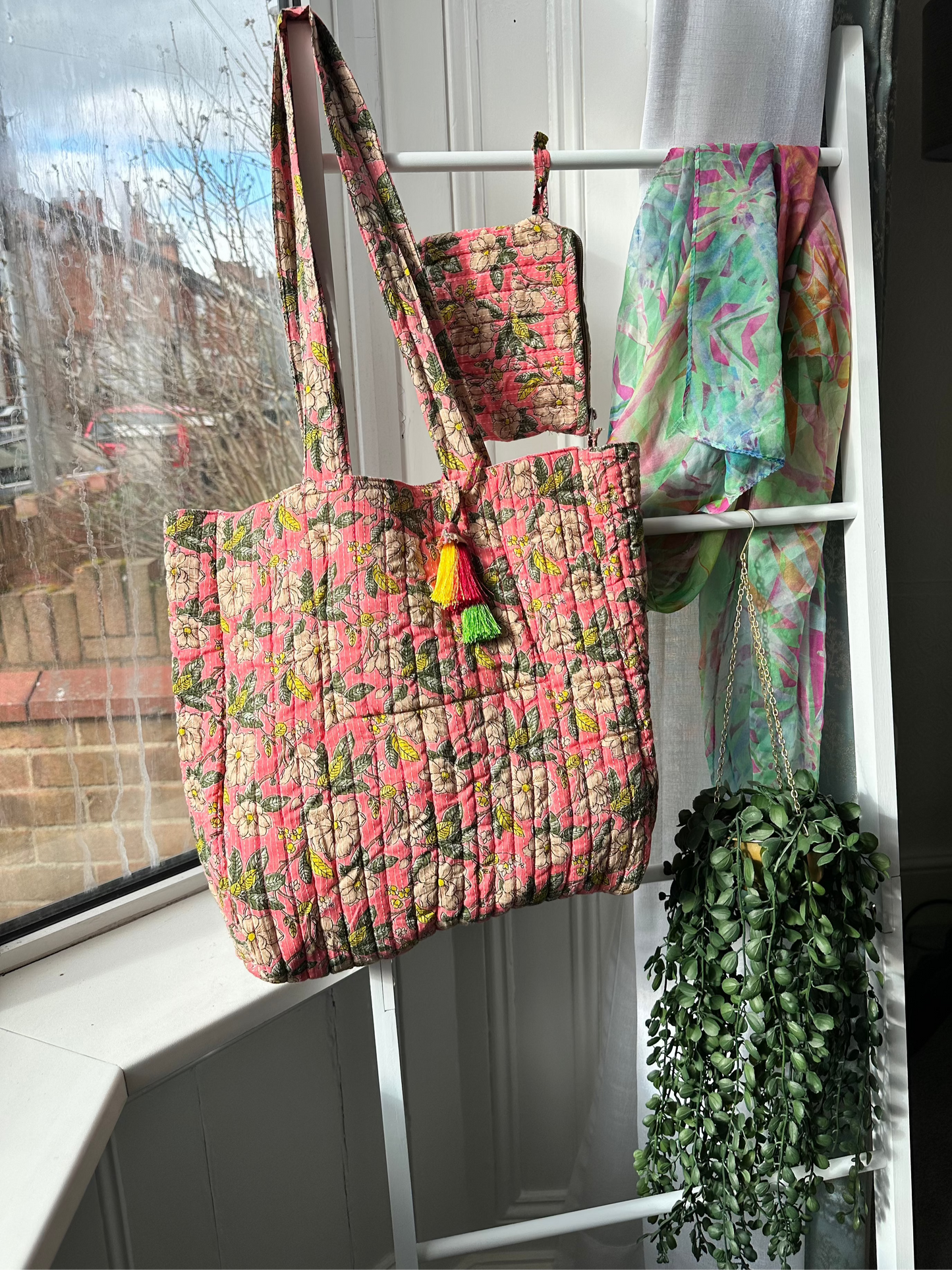 Blossom Bloom Handmade Tote Bag with a Mini Pouch