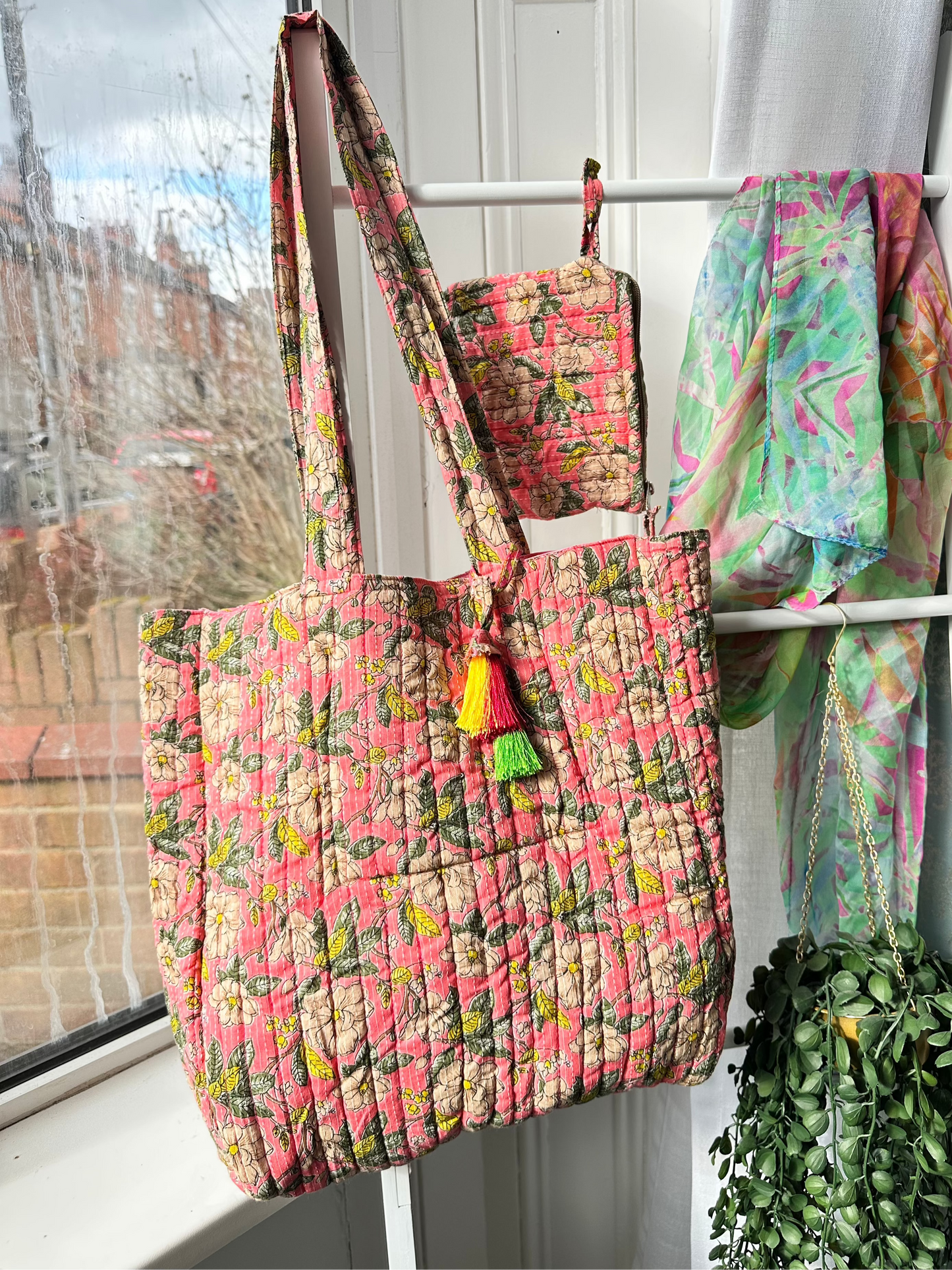 Blossom Bloom Handmade Tote Bag with a Mini Pouch