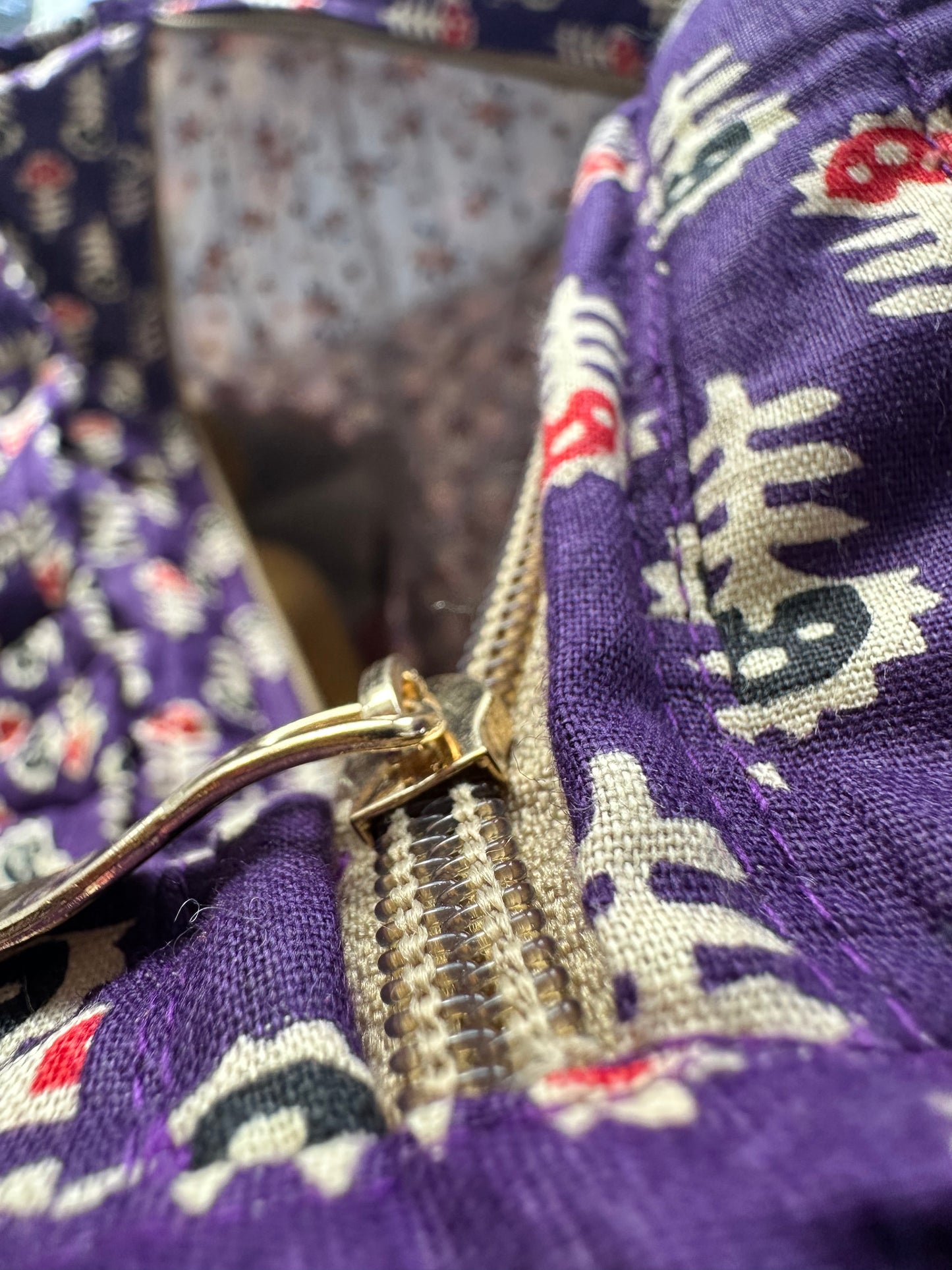 Wildflower Indigo Quilted Handmade Shoulder Bag with Tassels