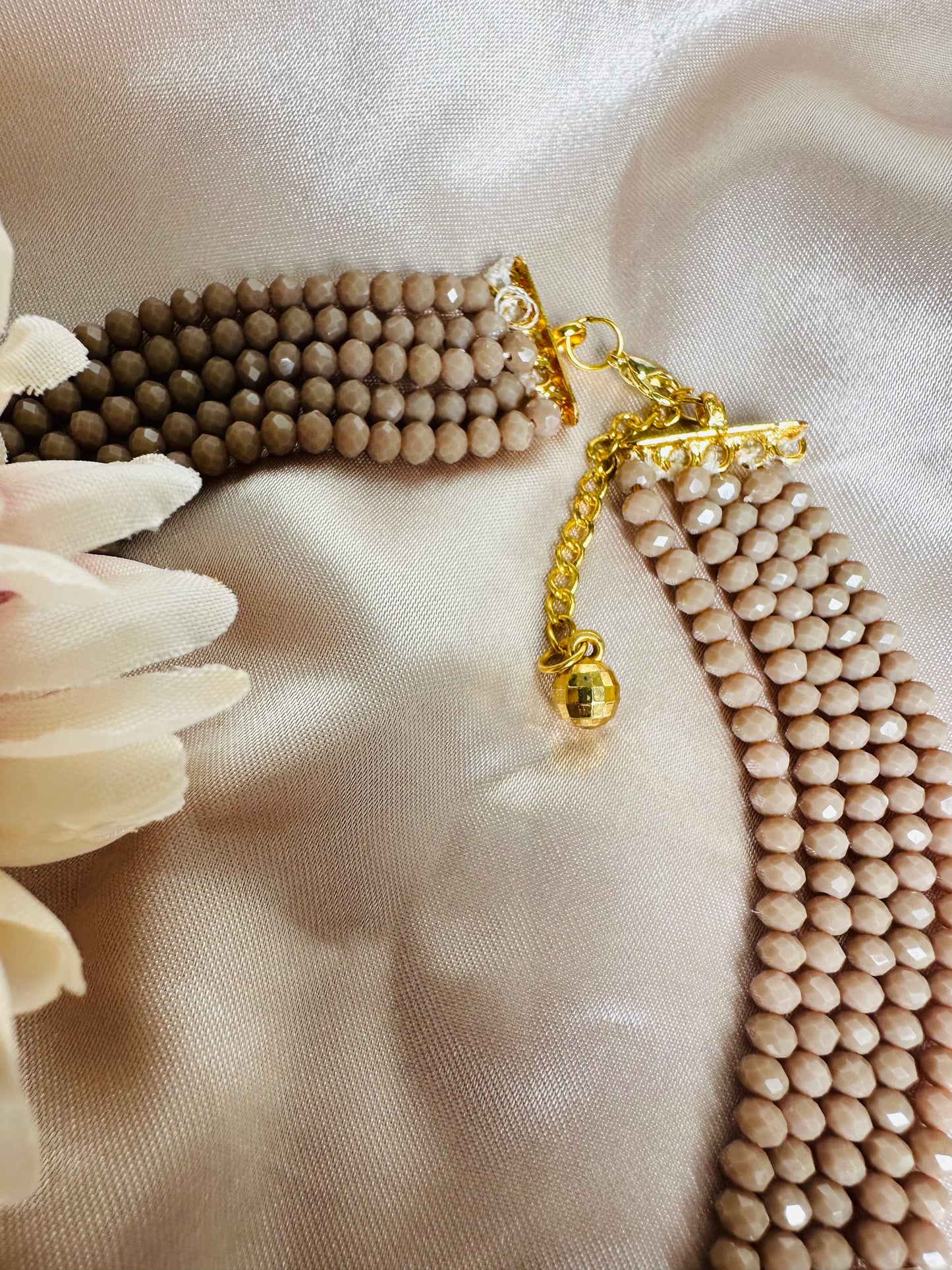 Earthen Love 5 Layer Crystal Beaded Necklace