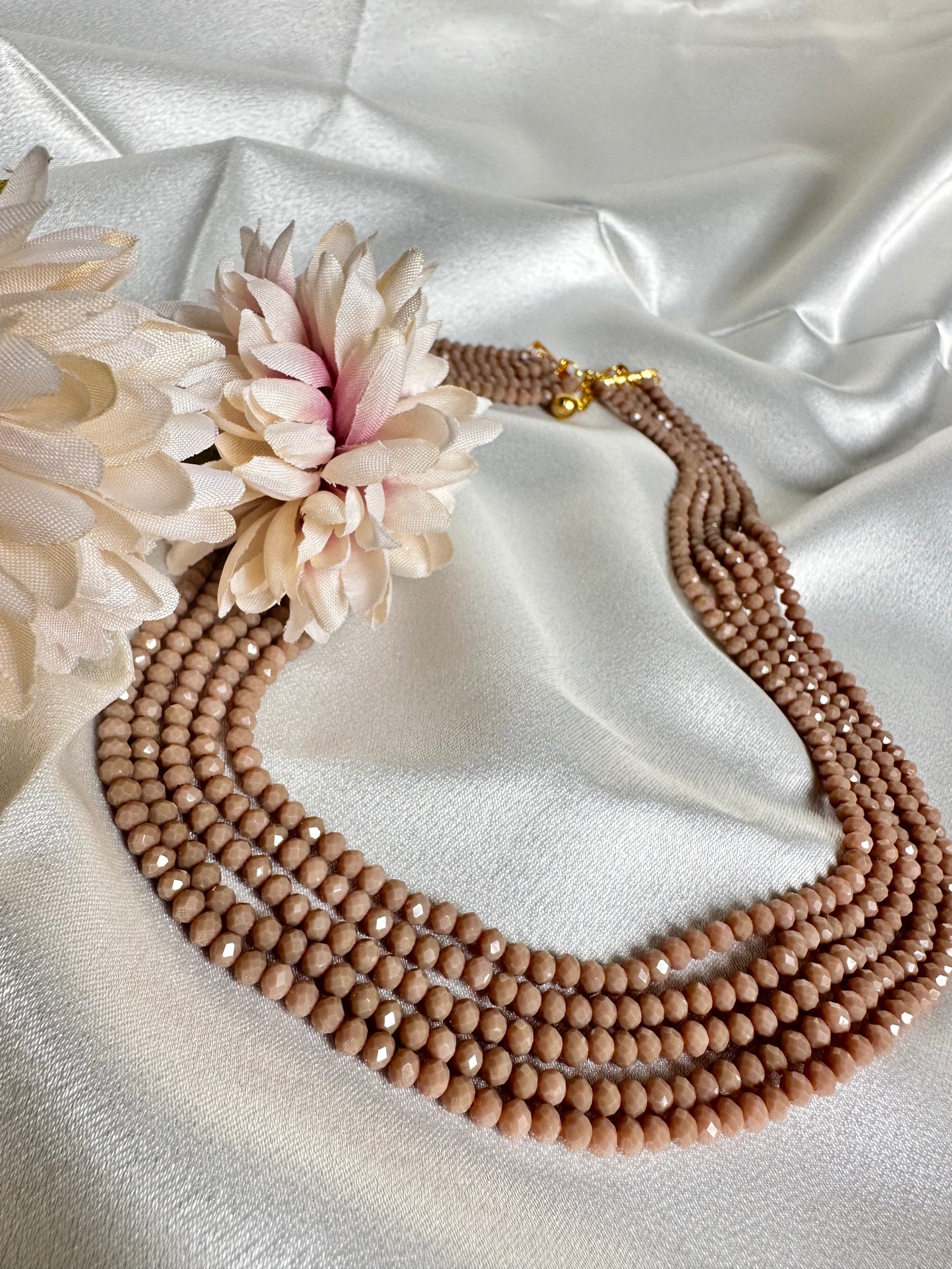 Earthen Love 5 Layer Crystal Beaded Necklace