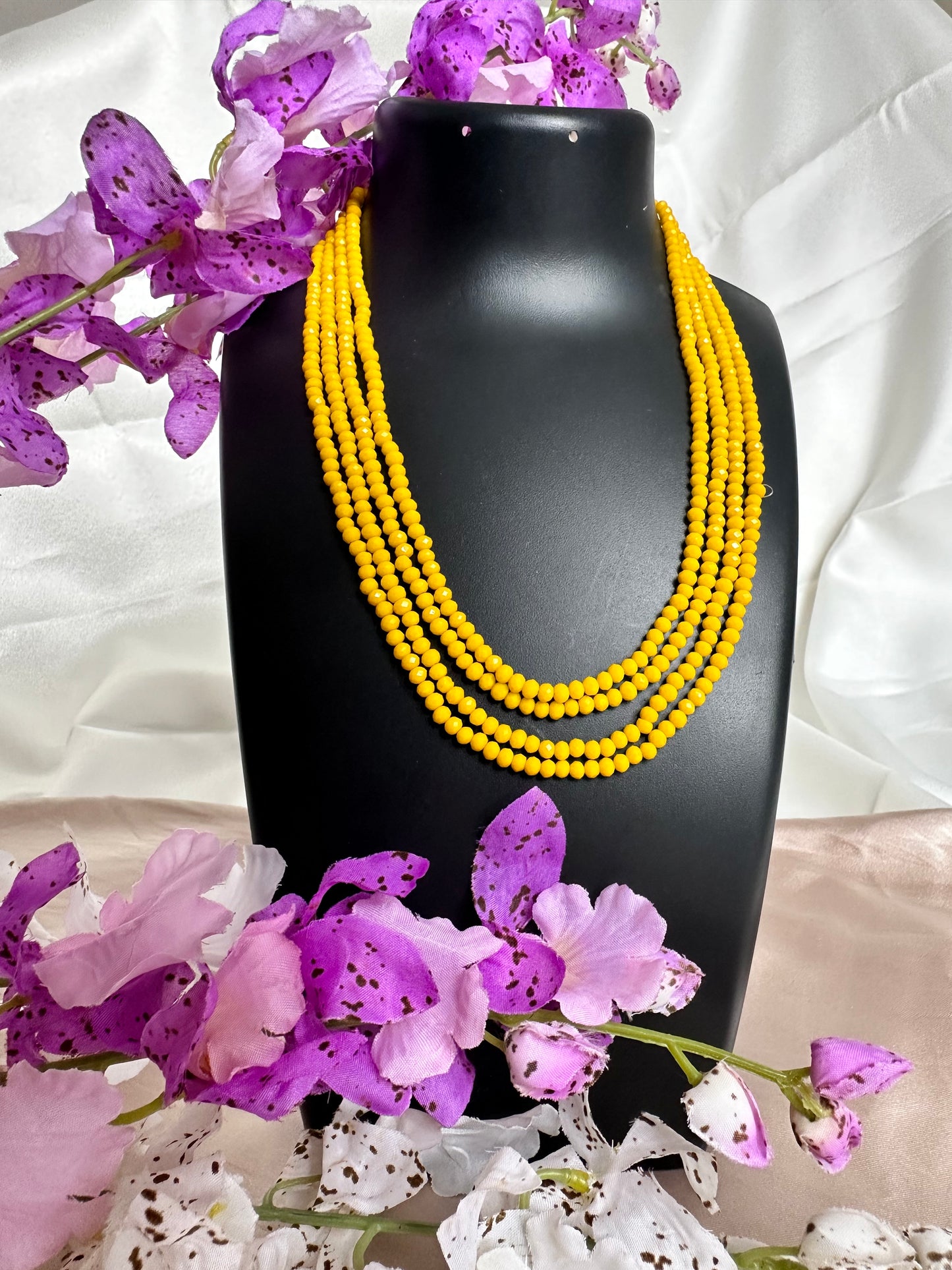Marigold 4 Layer Crystal Beaded Necklace
