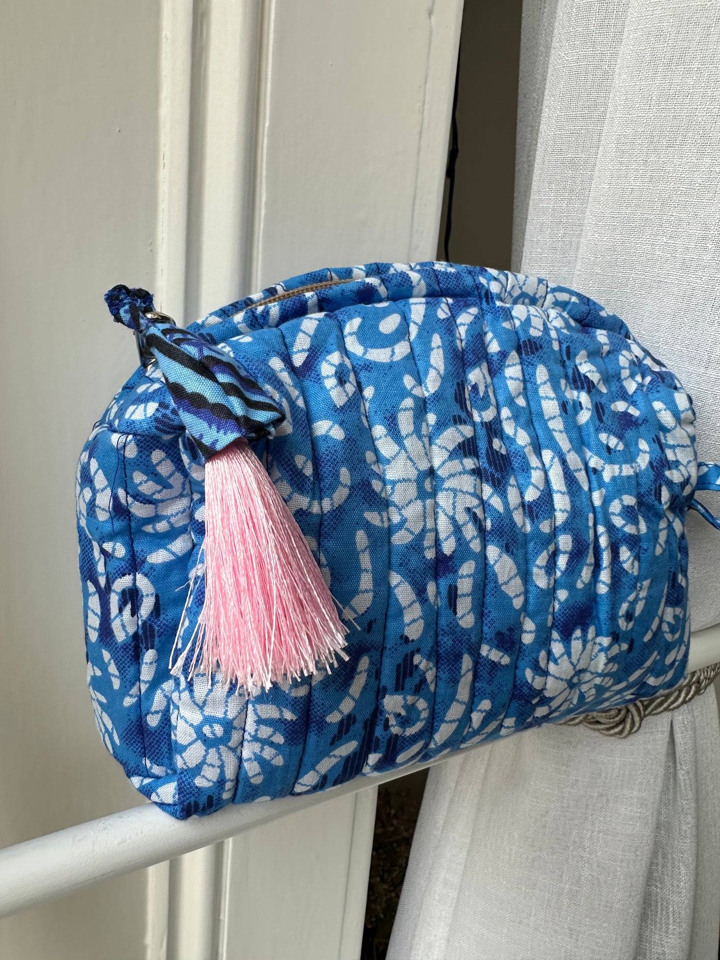 Boho Weekender Vibes Reusable eco-friendly quilted Duffle Bag with a mini pouch