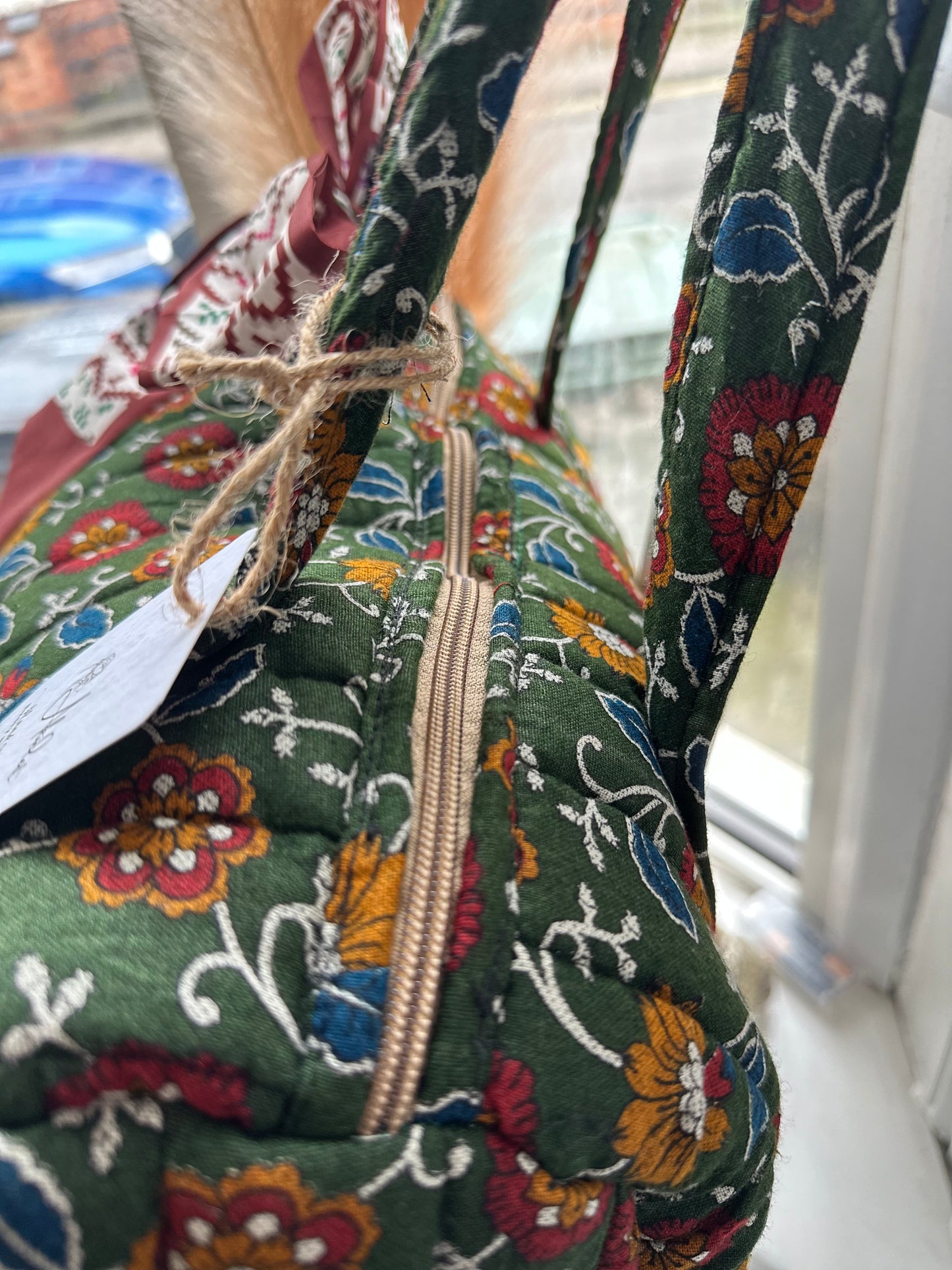 Rustic Floral Reusable eco-friendly quilted Duffle Bag