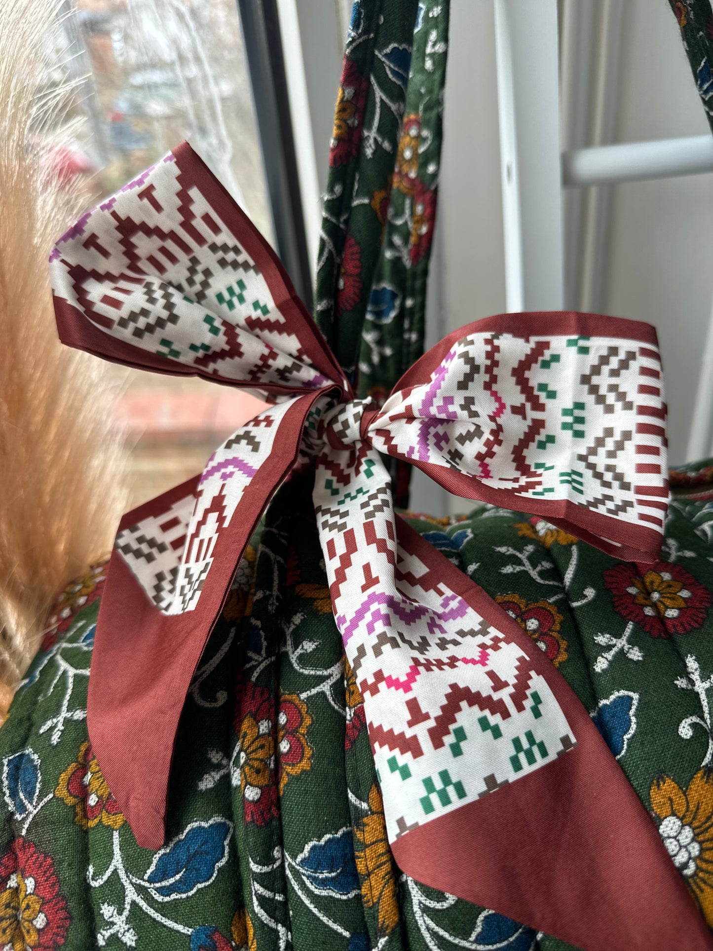 Rustic Floral Reusable eco-friendly quilted Duffle Bag