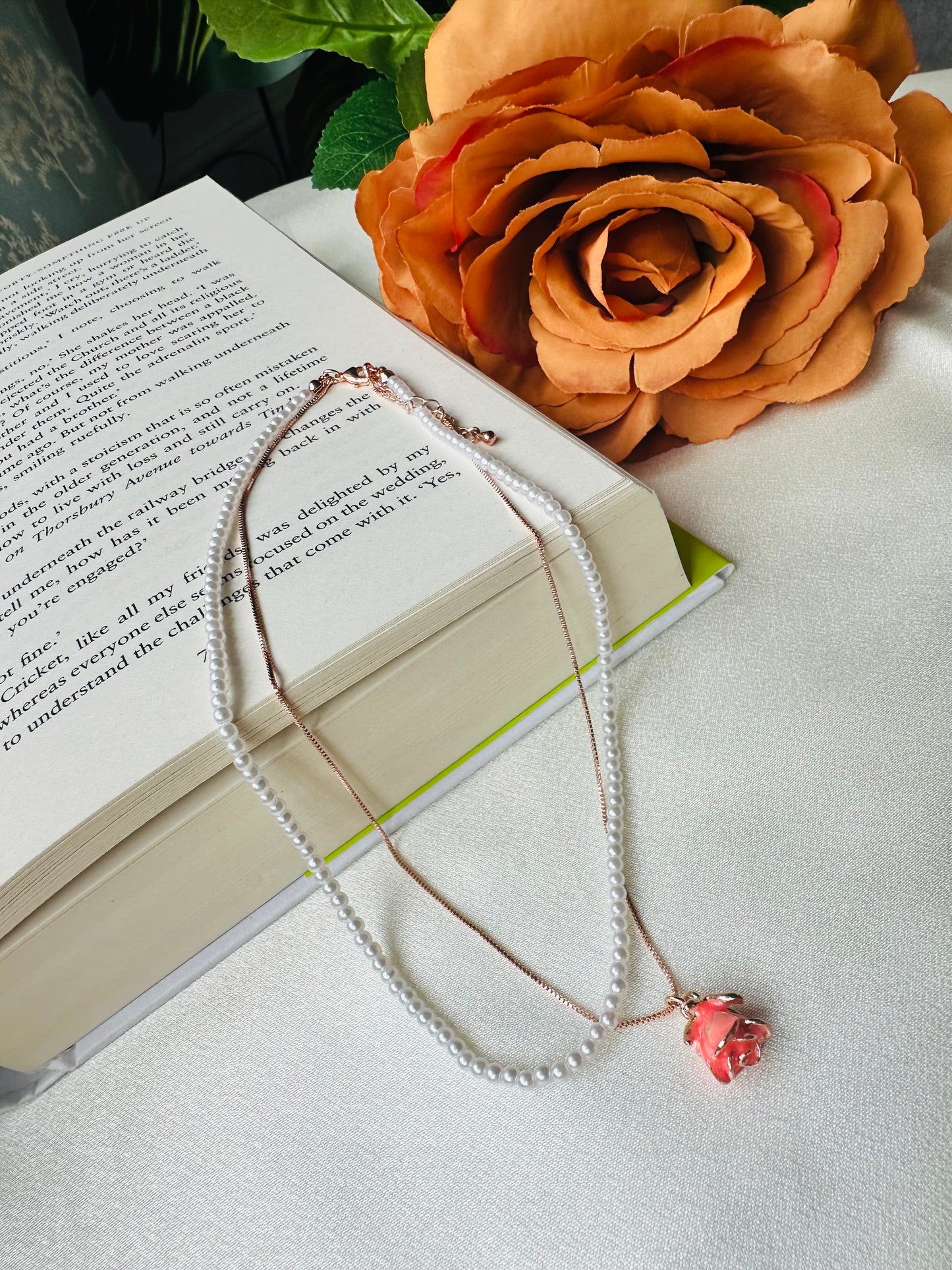 Blush & Blossom 2 Layered Necklace with Pendant
