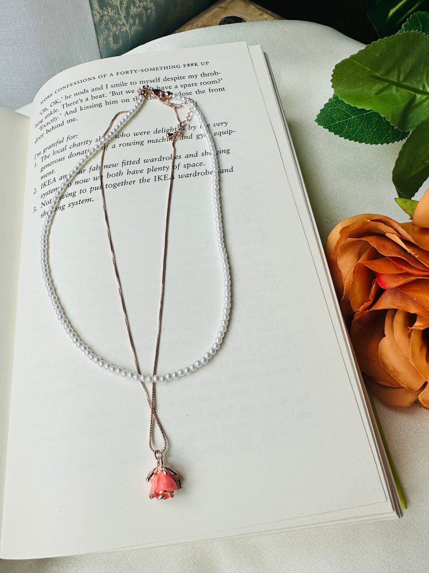 Blush & Blossom 2 Layered Necklace with Pendant