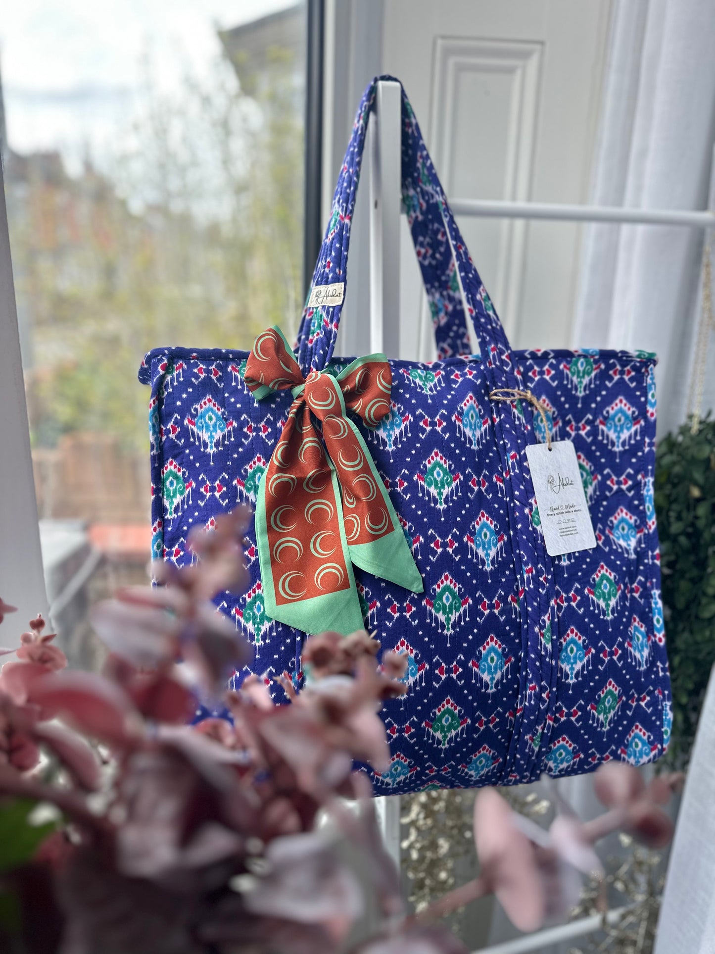 Mayur Patola Handmade Zipper Shoulder Bag with Scarf