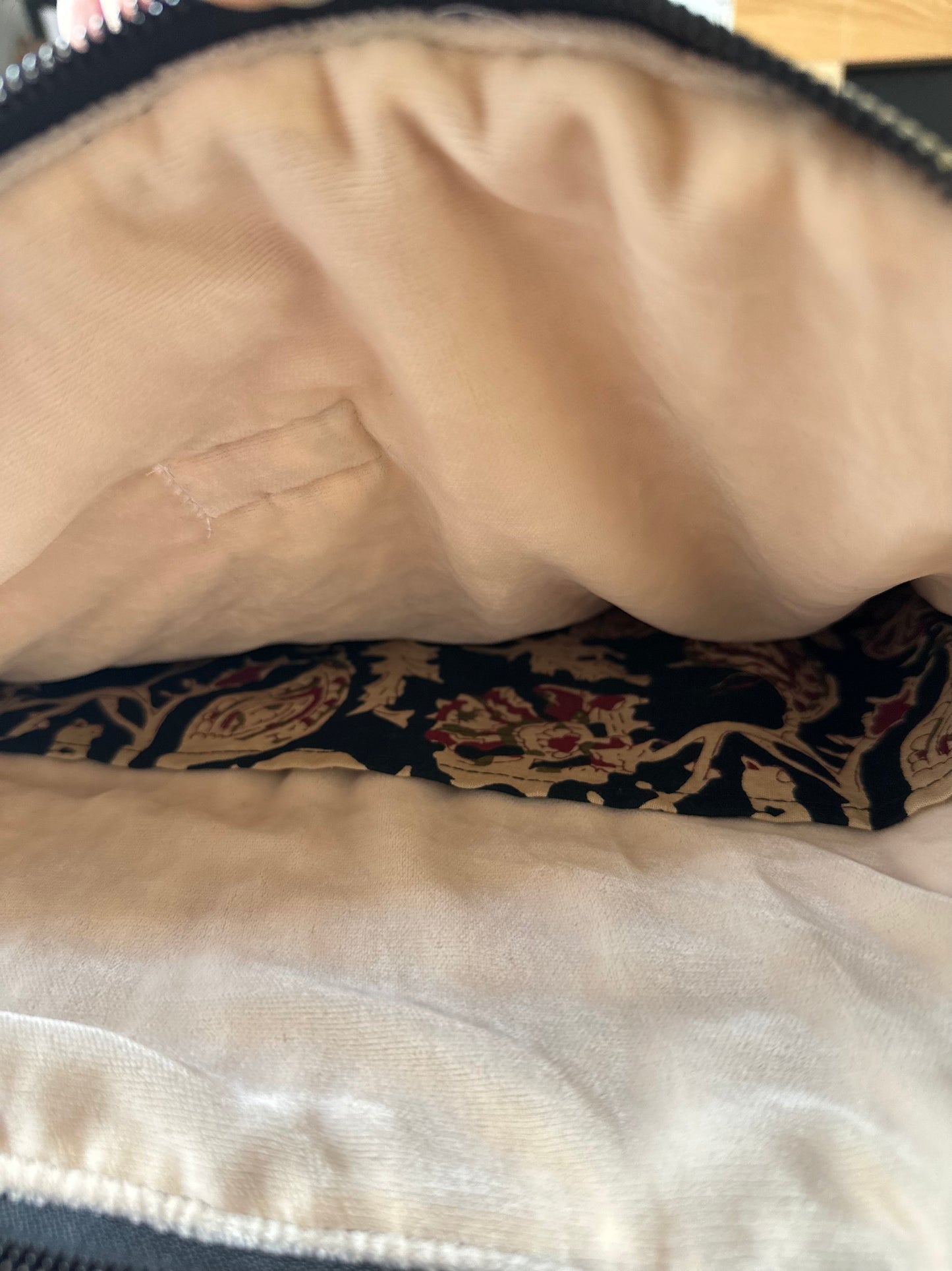 Ebony Kalamkari Printed Handmade Zipper Laptop Sleeve