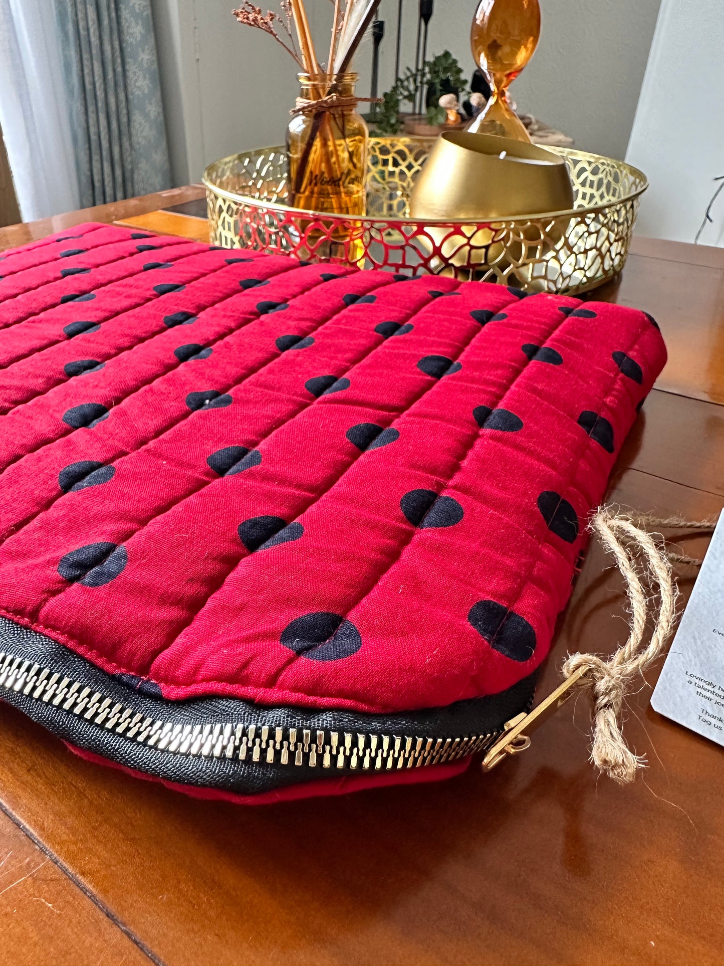 Ladybird Polka Dot Handmade Zipper Laptop Sleeve