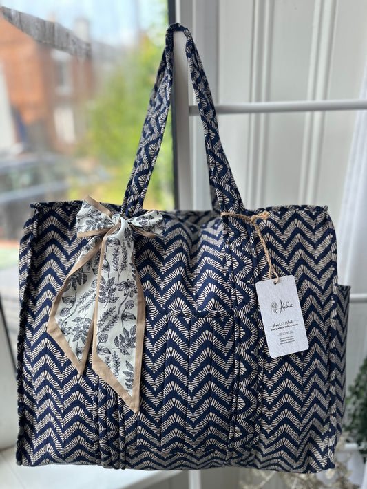 Raw Ripple Handmade Shoulder Bag with Scarf and Bottle Holder Pocket