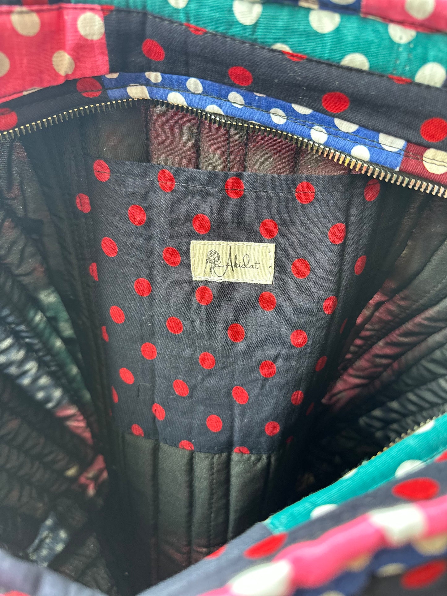 Dottie Mosaic Handmade Shoulder Bag with Scarf and Mini Pouch
