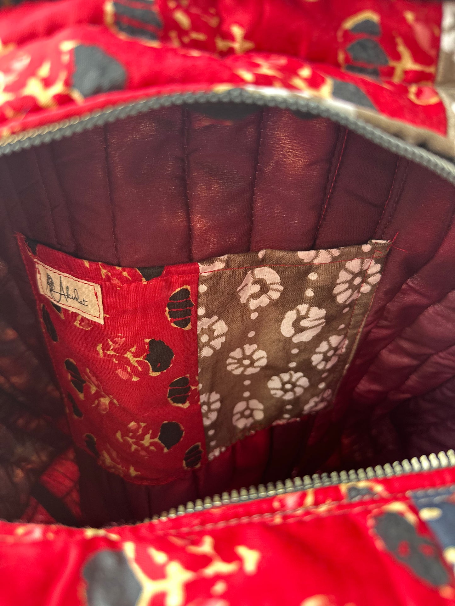 Mudra Blockprint Handmade Shoulder Bag with Tassels and Mini Pouch