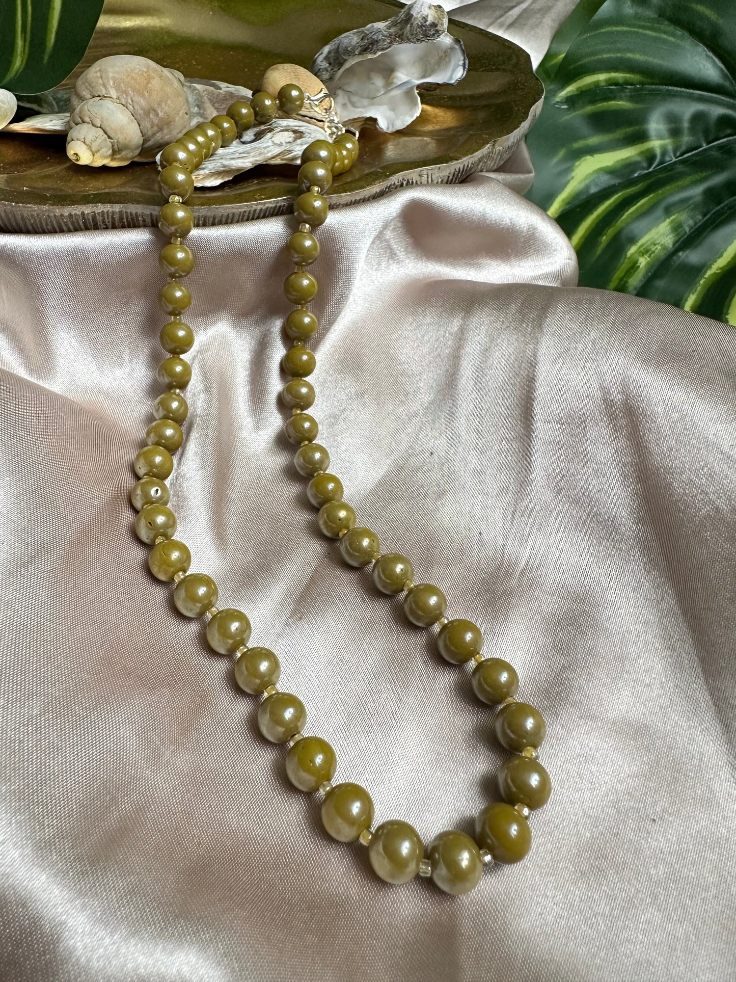 Olive Grove Beaded Necklace