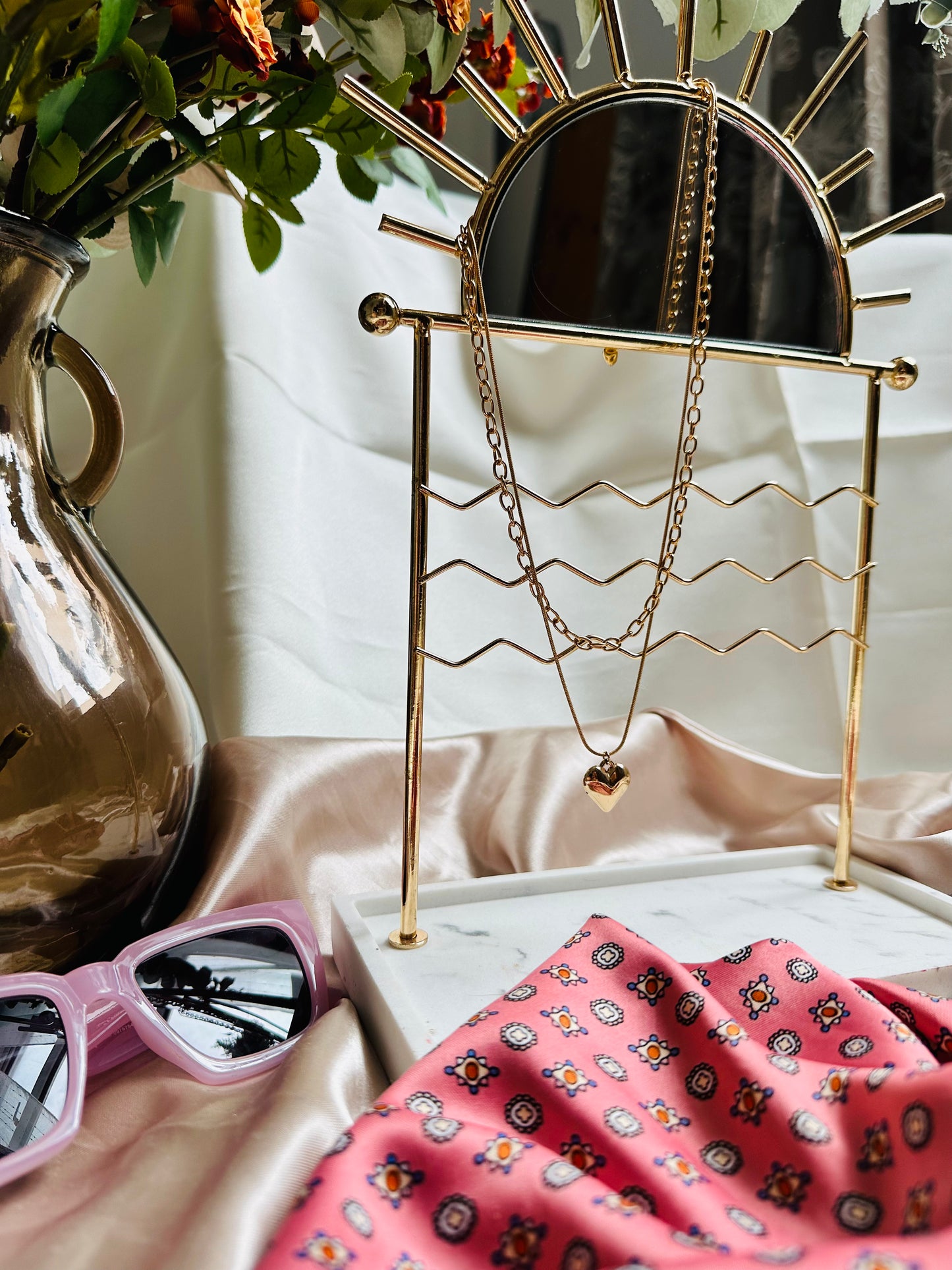 Double delight Layered Necklace with Heart Pendant