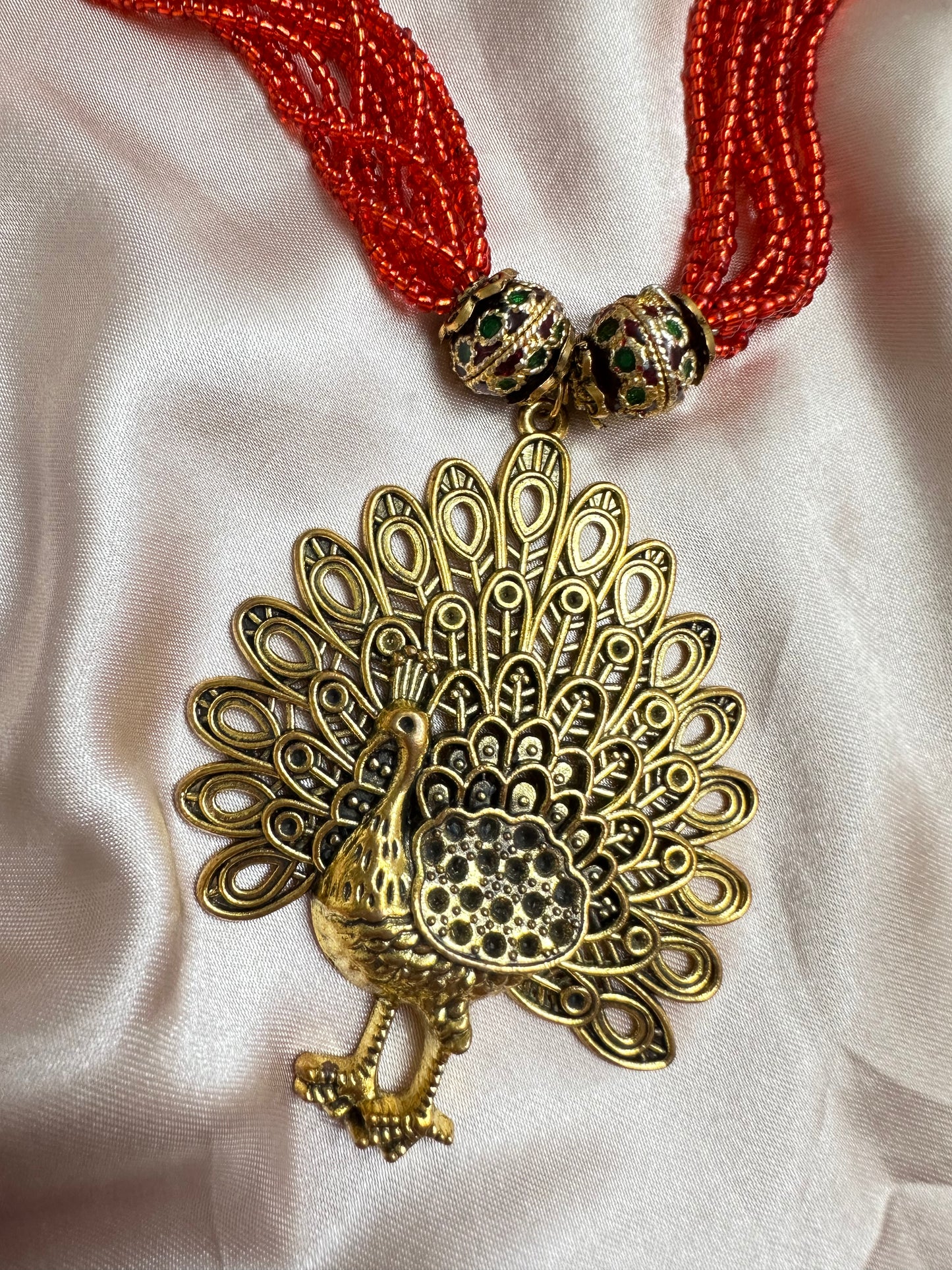 Mayura Mala Beaded Necklace with Pendant