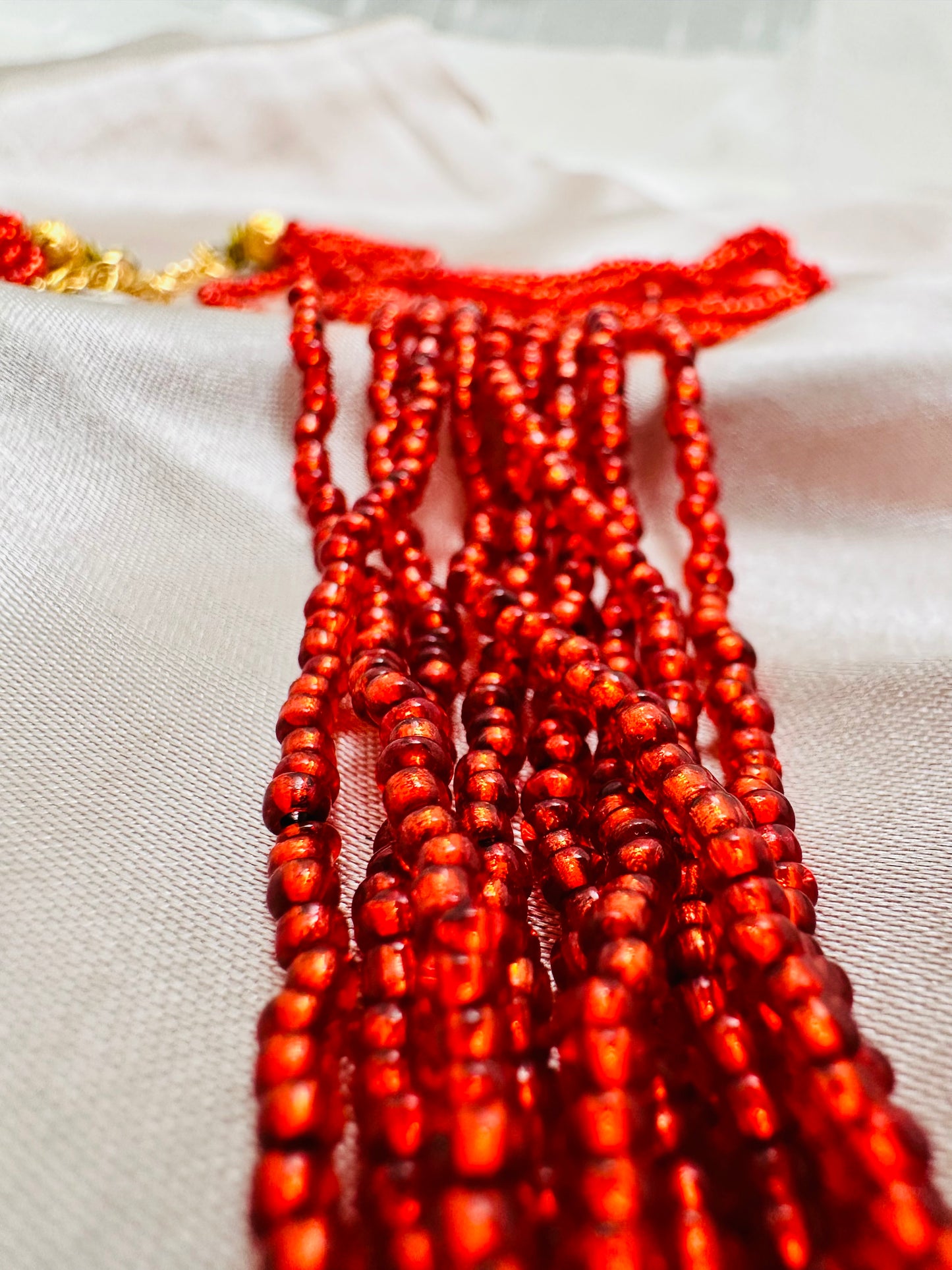 Circle of Blooms Beaded Necklace with Pendant