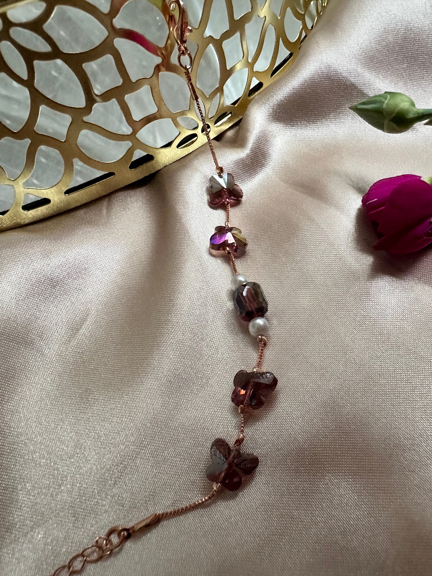 Flutter Charm Bead on Chain Bracelet