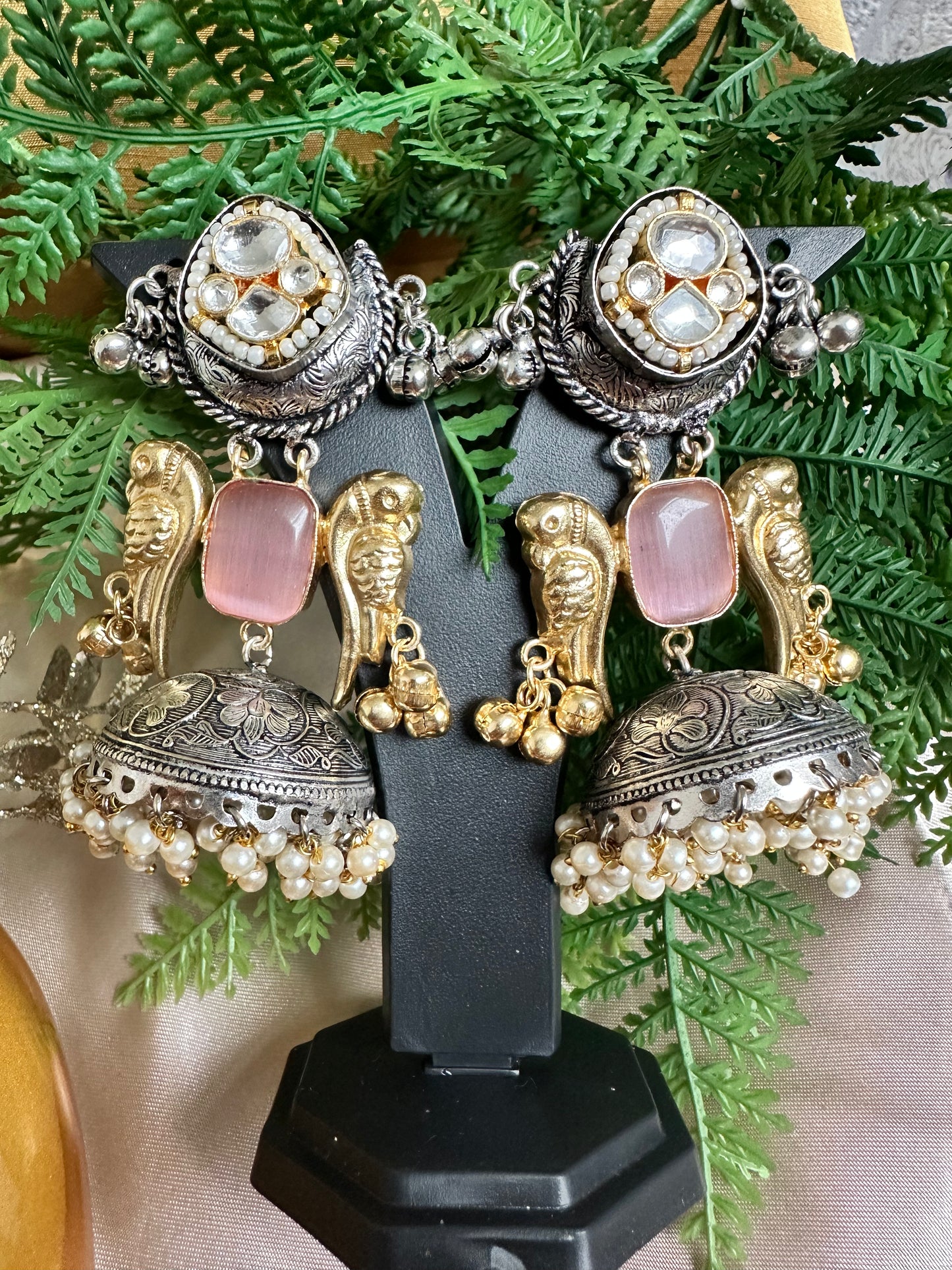 Parrot Paradise Jhumka Earrings