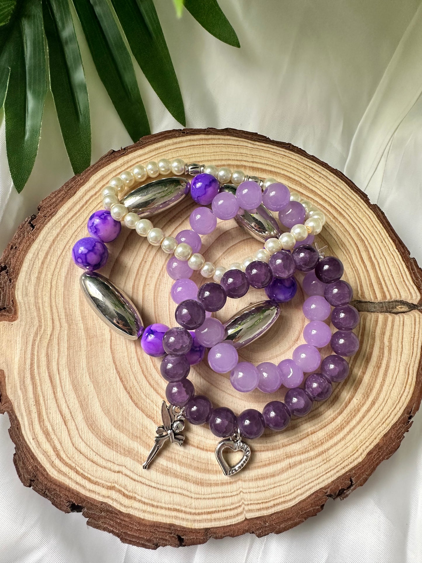 Celestial Harmony Bracelet Set of 4 with Charms