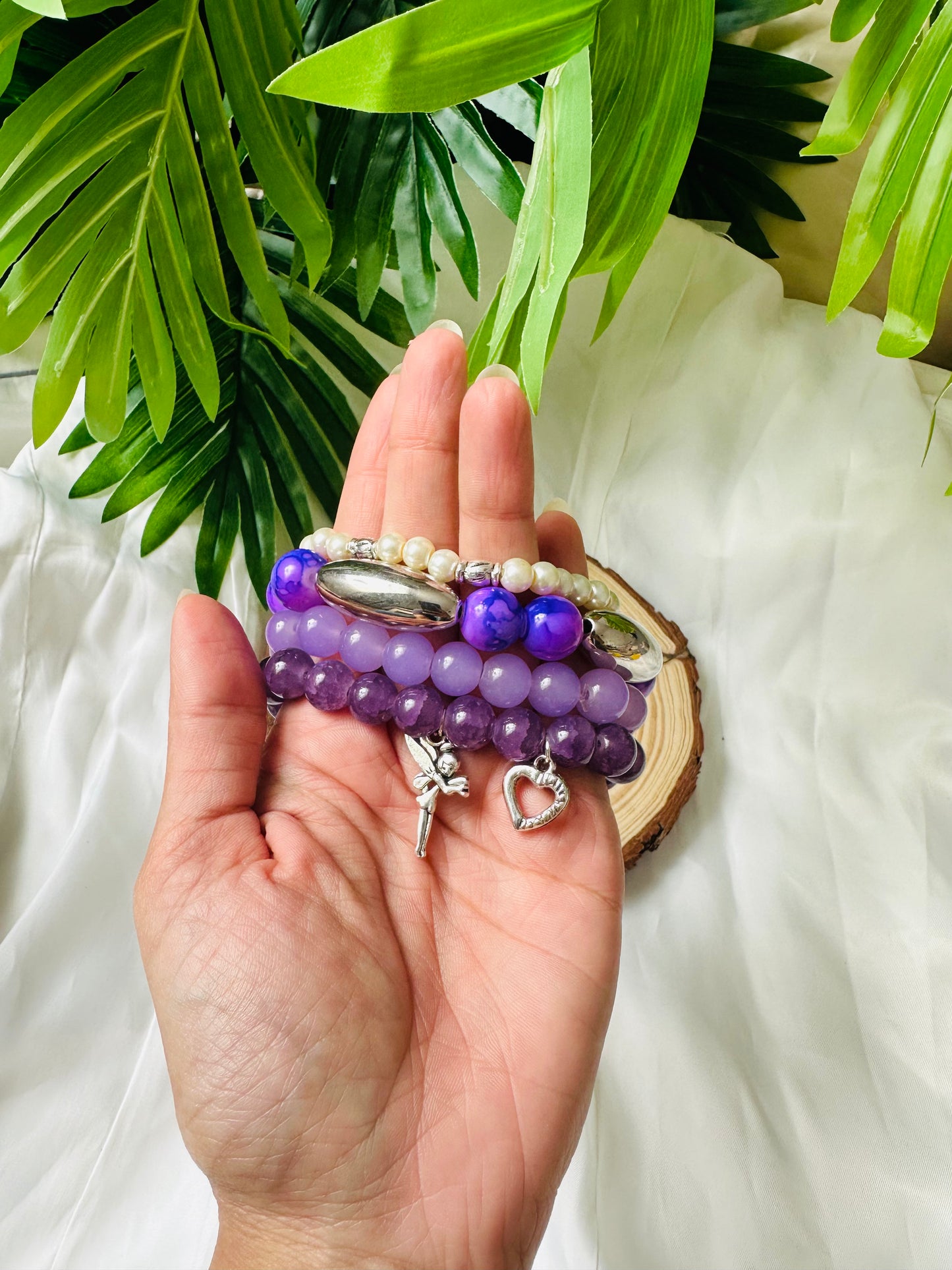 Celestial Harmony Bracelet Set of 4 with Charms