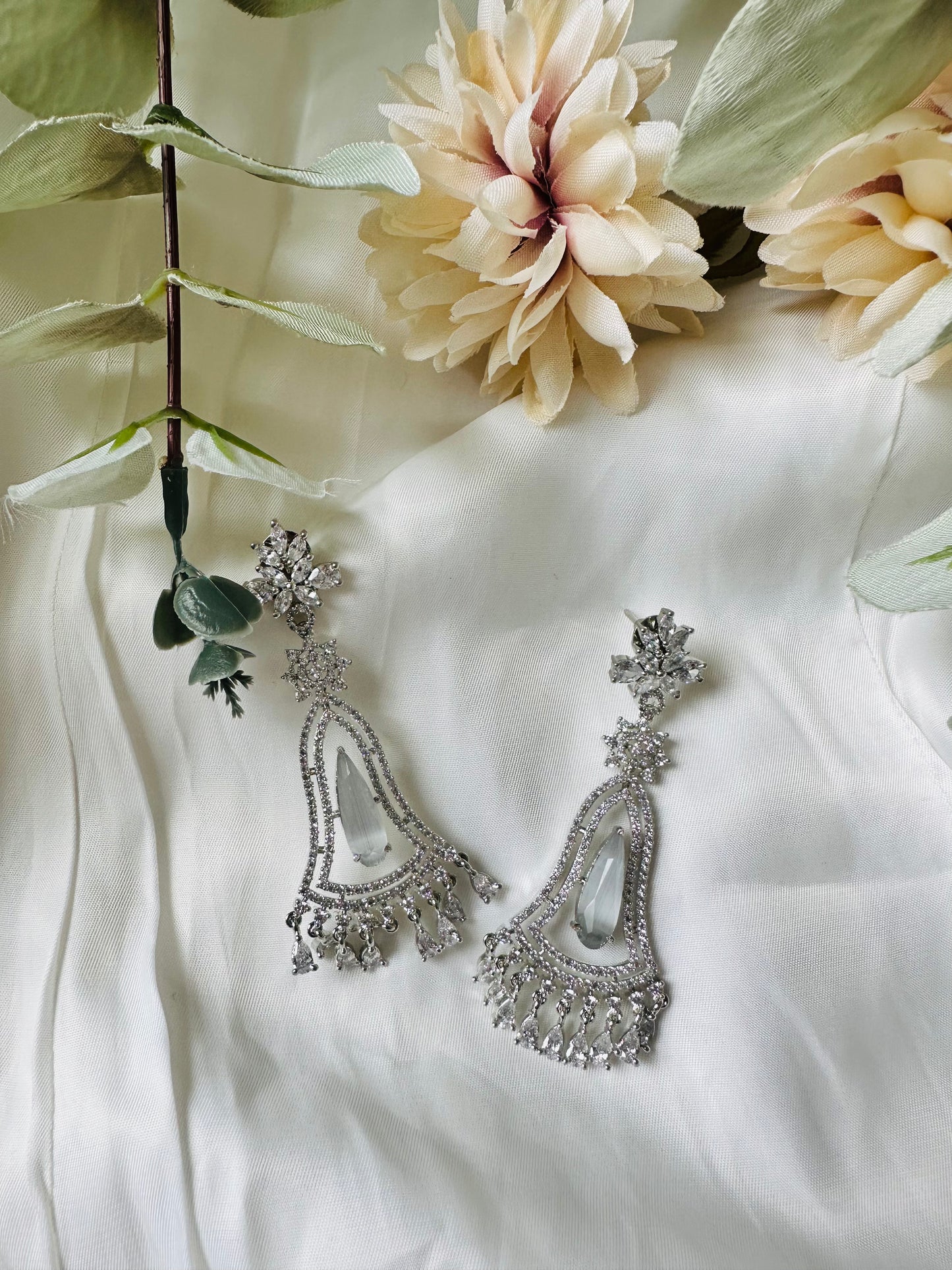 Grey Bell AD Drop Earrings