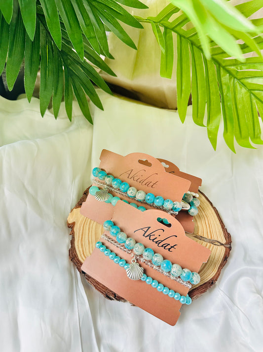 Marine Melody Bracelet Set of 3 with Charm