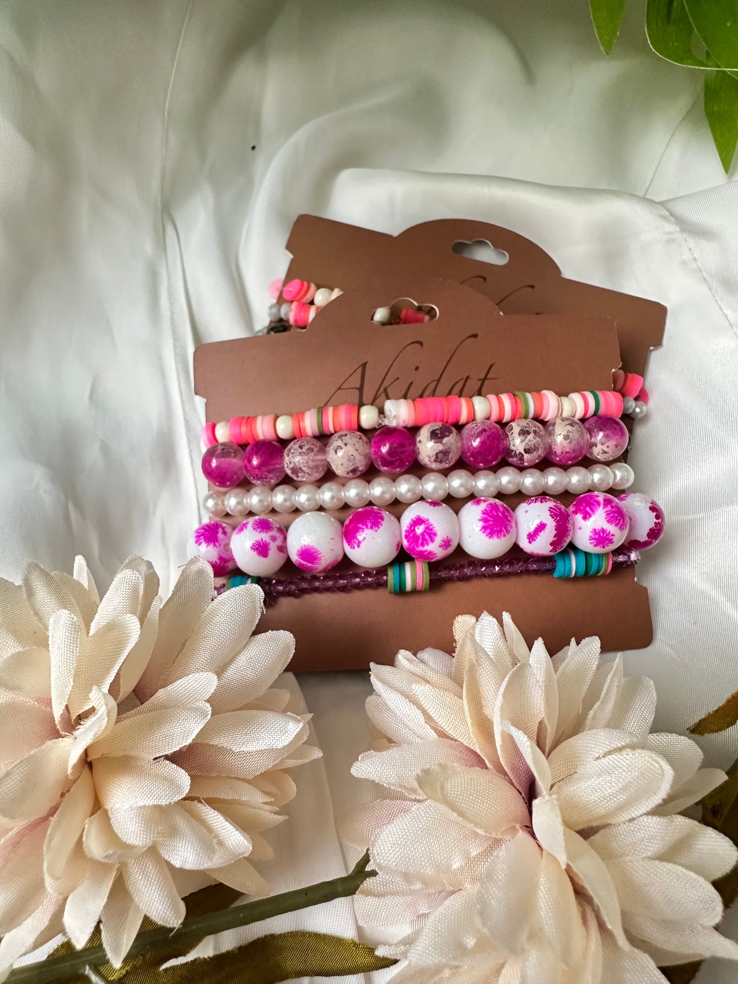 Pink Splash Ensemble Bracelet set of 5