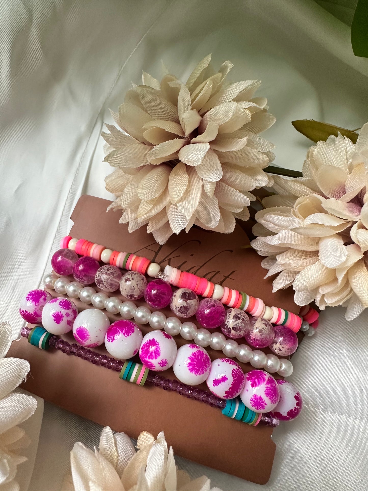 Pink Splash Ensemble Bracelet set of 5